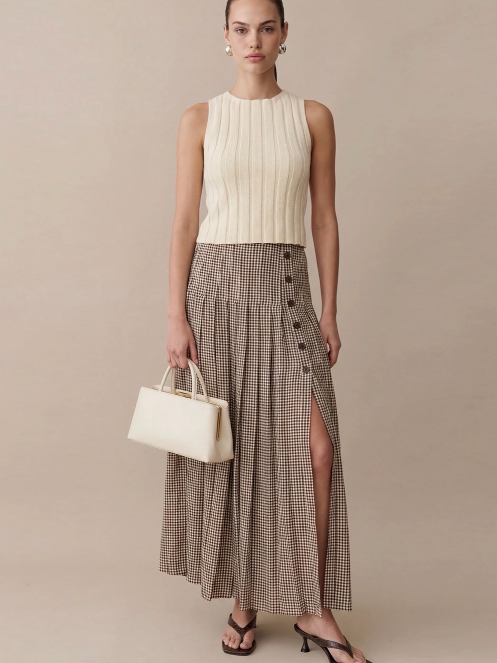 NWT kourt Romina Skirt From
Alexis factory Brown gingham